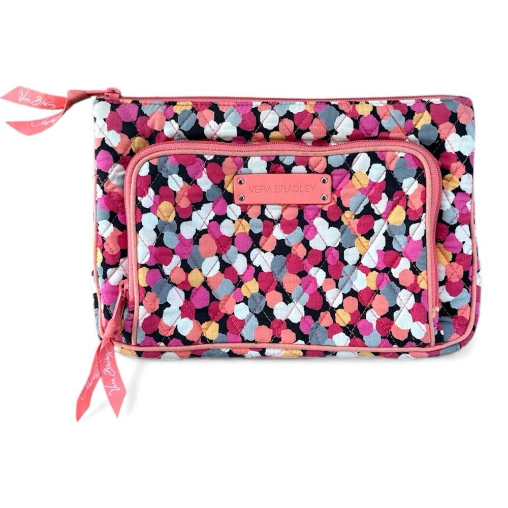 Vera Bradley Pink Pixie Confetti Clutch Wallet Quilted Retired Print preppy fun